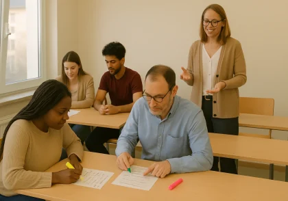 کاور GranTeach EKT؛ تمرین ترنسکریپشن و برچسب‌گذاری O A S Stress در کلاس لیسنینگ