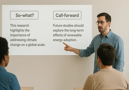 نتیجه‌گیری مقاله — تکنیک‌های so-what و call-forward برای پایان قانع‌کننده