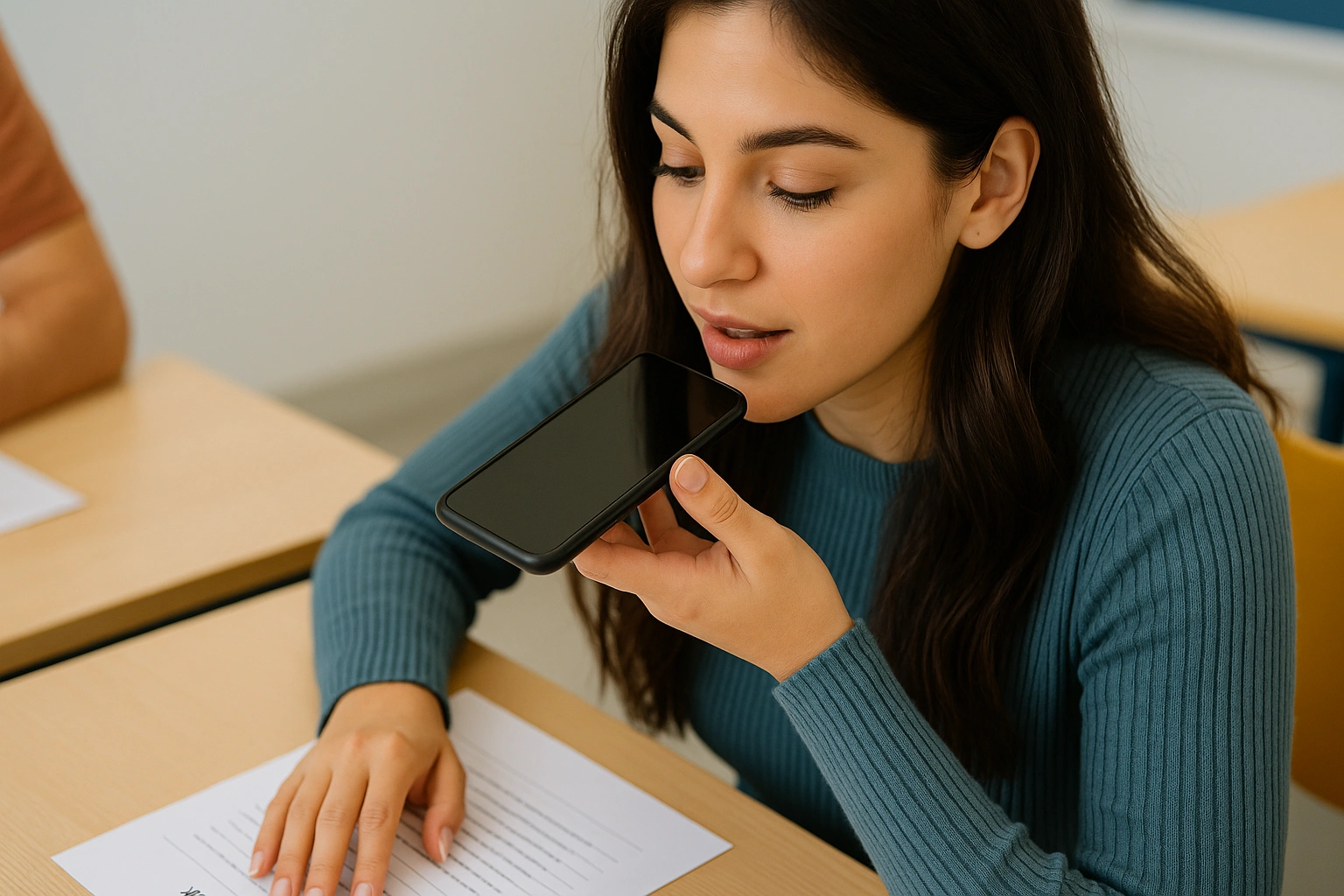 ضبط صدا در اسپیکینگ | ابزار واقعی Self-Monitoring 2 زبانآموز در حال ضبط صدای خود برای تمرین اسپیکینگ