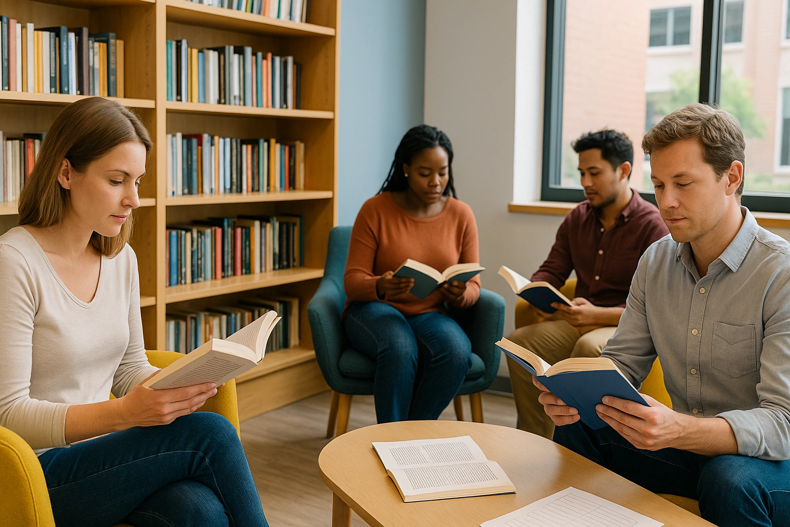 Intensive vs Extensive Reading در کلاس زبان؛ راهنمای معلم زبان 3 زبانآموزان در حال مطالعه آزاد Extensive Reading