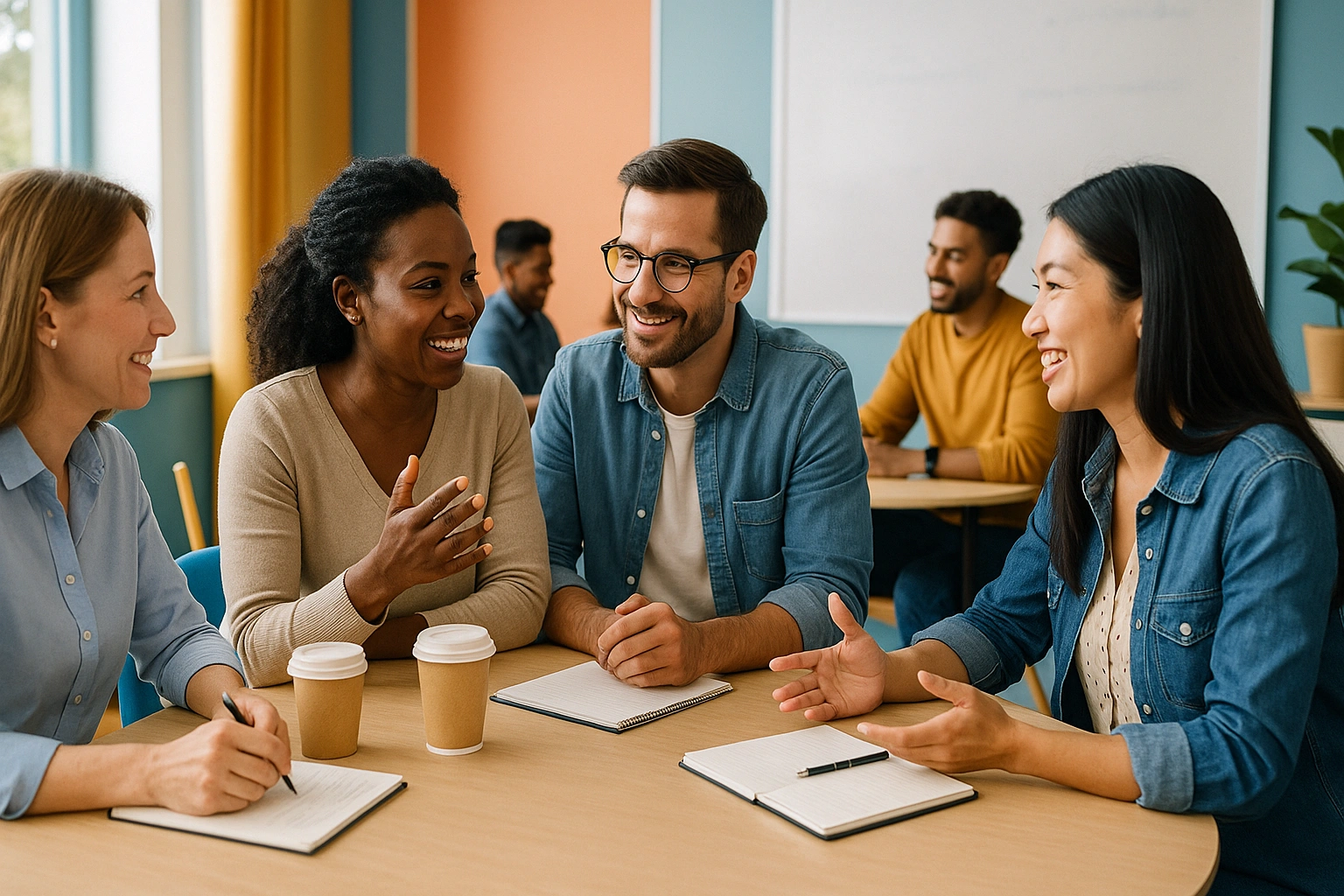 معلمان زبان در حال اشتراک‌گذاری تجربیات