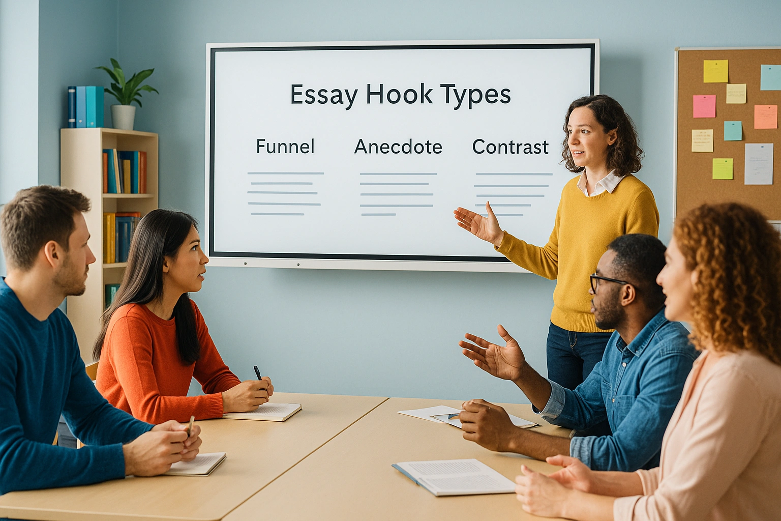 تمرین انواع essay hooks در کلاس زبان