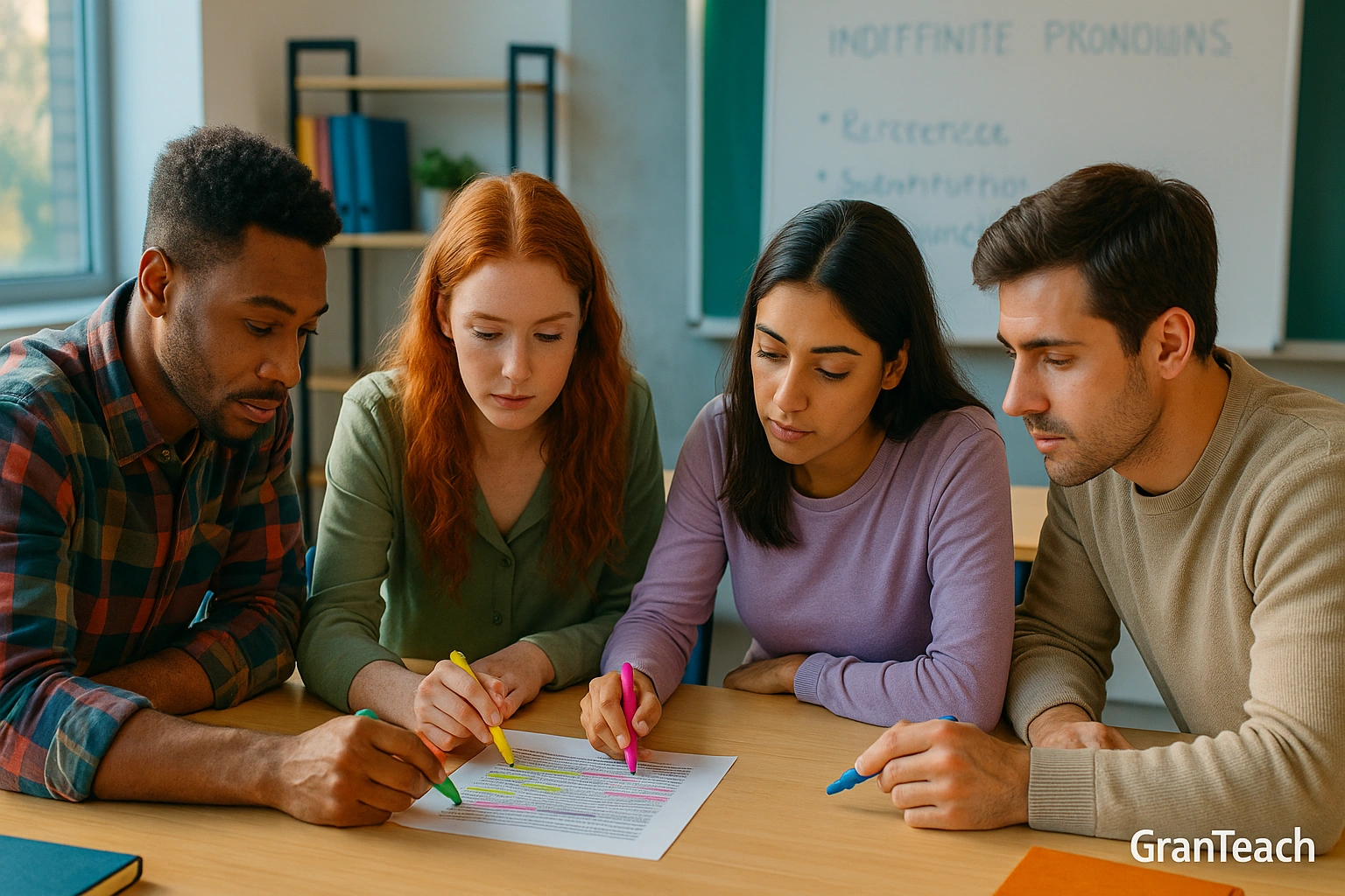 دانشجویان در حال برجسته‌کردن cohesion signals در متن چاپ‌شده