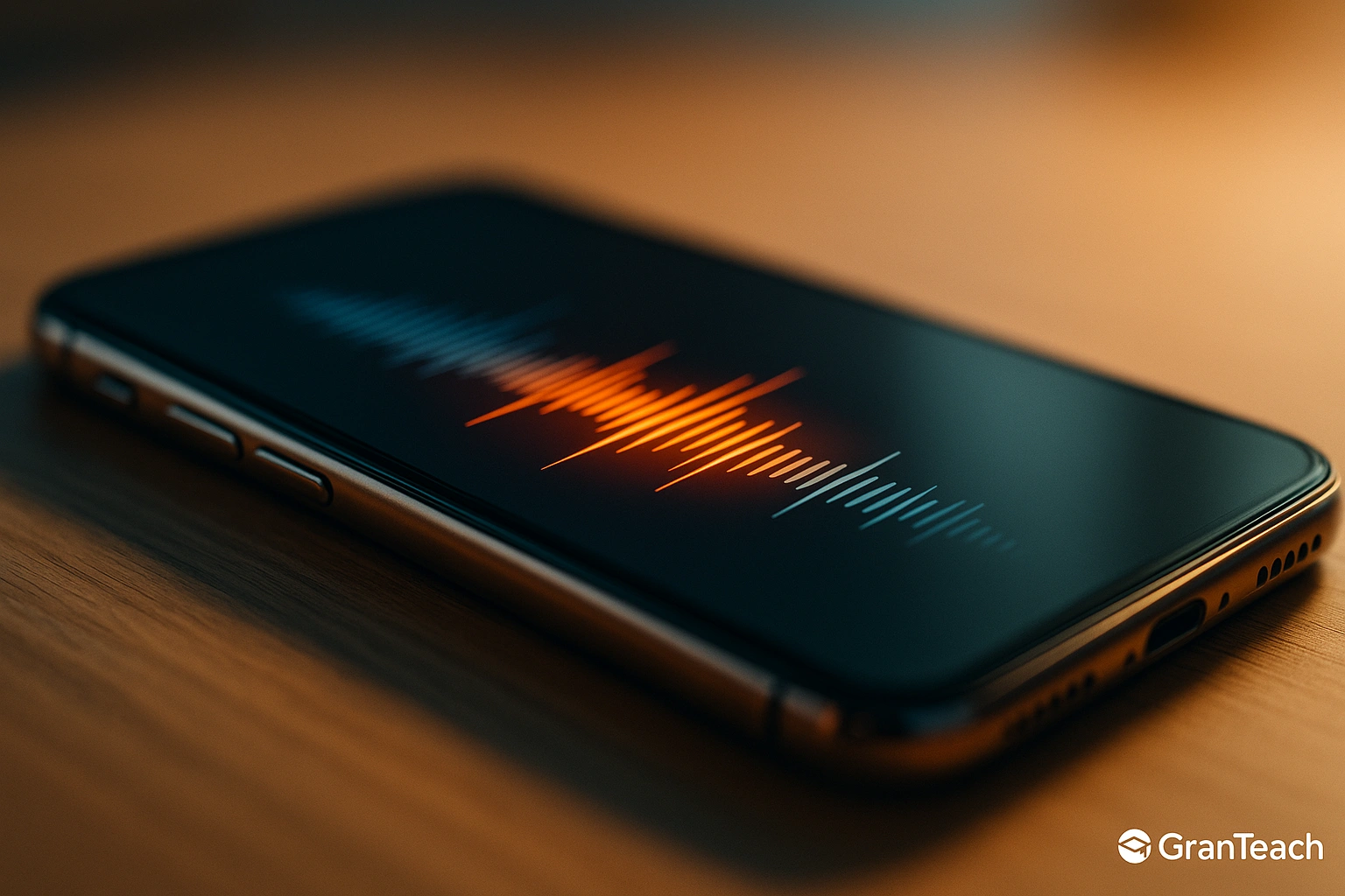 کلوزآپ هدفون و موج صوت روی موبایل