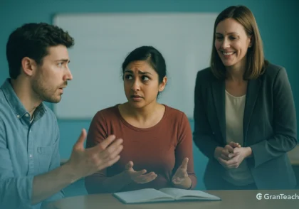 معلم زبان در حال هدایت role-play برای تمرین Compensatory Strategies در مکالمه در کلاس ESL